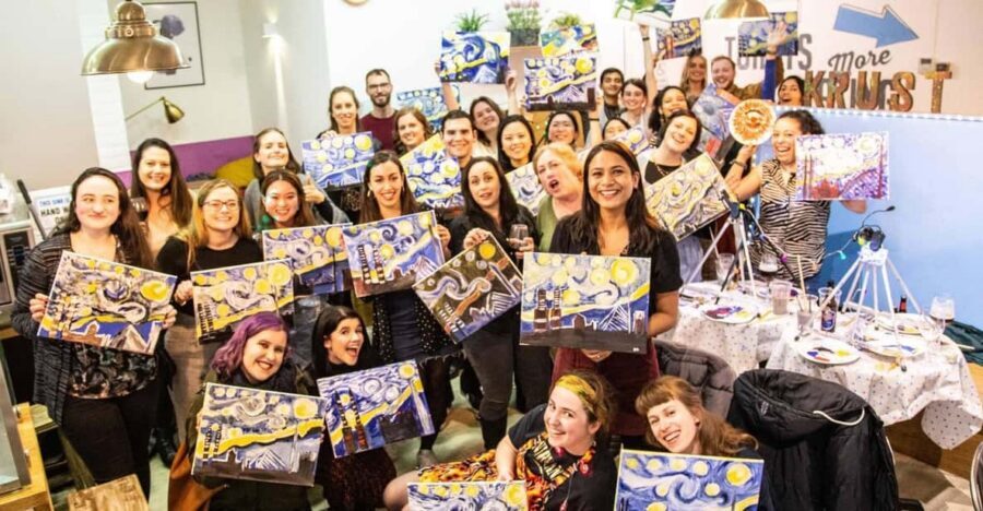 Dublin: Drinking and Painting Party with Art Instructor - The drinks and music setup: your alcohol, your rhythm