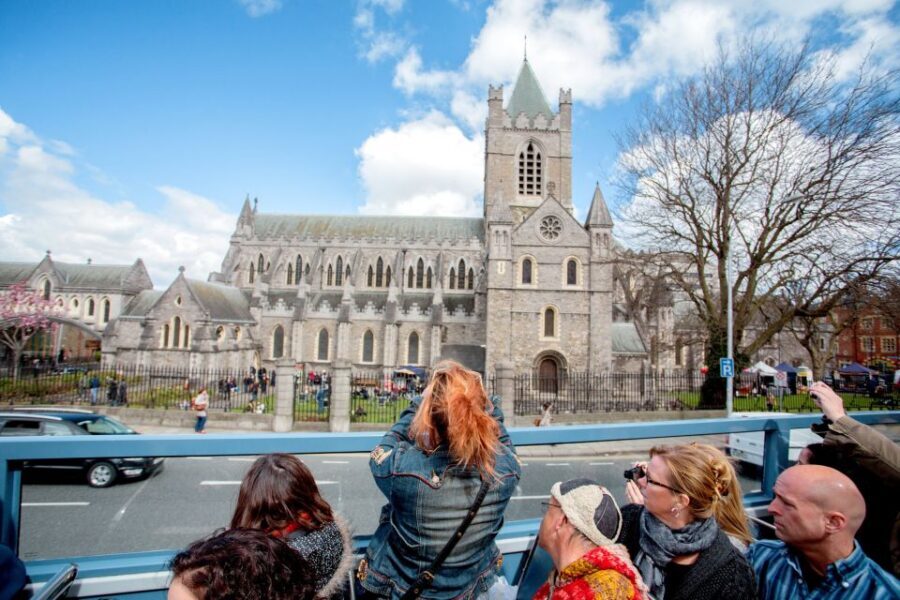 Dublin: Hop-on Hop-off Bus Tour - Inside the bus experience: live English guide, plus audio for the whole ride